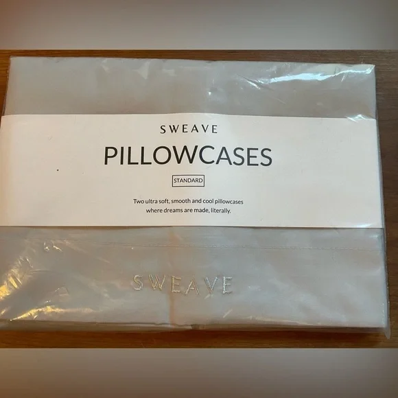NEW Sweave Gray Standard Queen Egyptian Cotton Pillow Cases Set of 2 - Picture 5 of 6